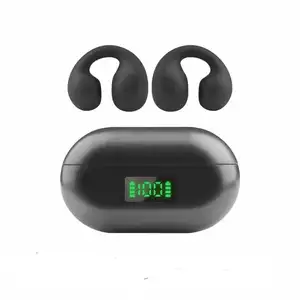 Penjualan terlaris earbud TWS layar Digital in-ear 3D Stereo BT5.2 olahraga Mini penjepit lug nirkabel Earphone sejati