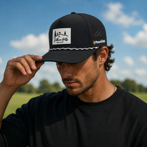 Casquette de golf cinq panneaux en cuir silicone avec logo personnalisé, haute qualité, faible MOQ, fermeture Velcro, séchage rapide, légère - Product Image 6