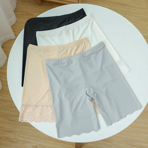 L-4XL grande taille Shorts de sécurité pour femmes dentelle mince glace soie Modal Anti frottement <span class=keywords><strong>cuisse</strong></span> femmes Boxer sous-vêtements Shorts sous jupe - Product Image 5