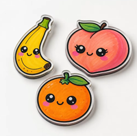 Aimant de réfrigérateur personnalisé en acrylique, motif zèbre mignon, dessin animé Kawaii, découpé à la forme, 3 mm, support magnétique noir, vente en gros, cadeau