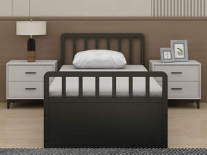 Высококачественная металлическая кровать для общежития, современная односпальная металлическая кровать для студентов - Product Image 1