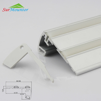 Profil d'escalier LED S002 pour cinéma, profil en aluminium pour éclairage avec lumière bleue