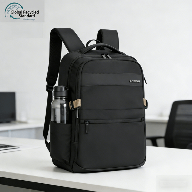 Custom Logo Sustainable Business Laptop Backpack Unisex Casual Waterproof Anti-Theft Travel 20-37L Large USB Polyester Rucksack