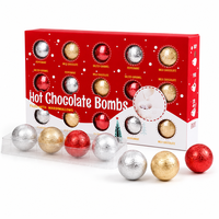Boomblizo 15 bombes au chocolat chaud fourrées à la guimauve, assortiment menthe poivrée et caramel, sphères de cacao fondantes, coffret cadeau de fêtes