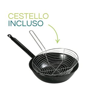 Fryer <b>Pan</b> With Basket 24 Cm Non Stick Ceramic Coating For Deep Frying - Product Image 4