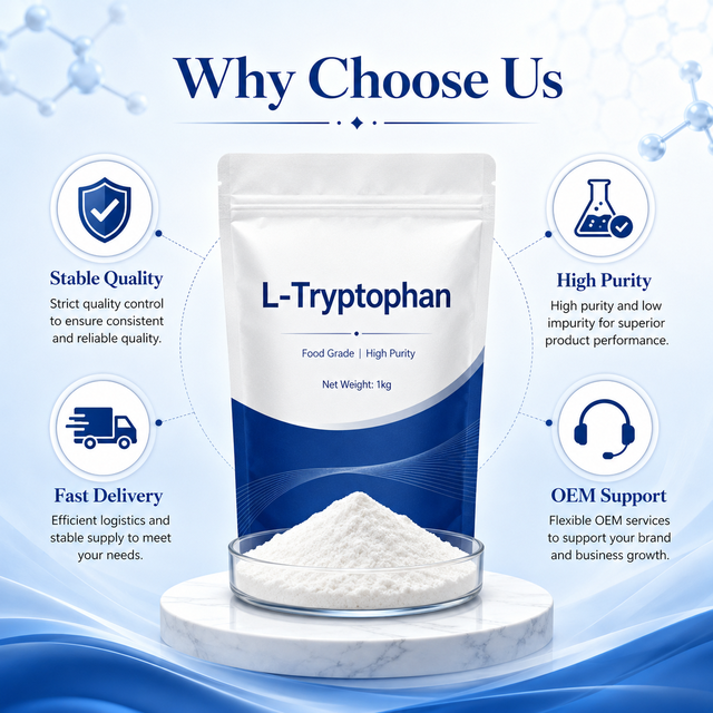 L-Tryptophan Powder White Crystalline Factory Bulk Supply Food Grade CAS 73-22-3 98% Purity Amino Acid Halal/Kosher Certified 2