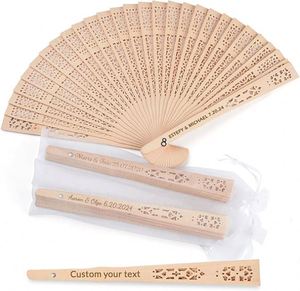 Abanico de mano vintage personalizado QM, abanicos de madera grabados personalizados, abanico de mano plegable para boda con mango de madera - Product Image 4