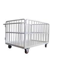 Troli Keranjang Baja Tugas Berat untuk Logistik dengan Kapasitas Beban 500kg, Lapisan Powder Coating, dan Sistem Penguncian