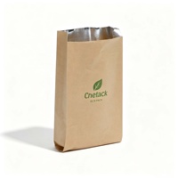Sac en papier kraft recyclable imprimé sur mesure, résistant à la graisse, pour poulet rôti, pizza, barbecue, en promotion