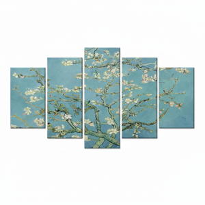 Impresión en Panel Art Deco de Ramas de Almendro en Flor de Van Gogh - Juego de 5 Paneles Decorativos para Colgar en la Pared - Product Image 2