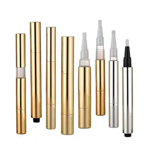 2ml 3ml 4ml Empty Aluminum Silver Gold Cosmetic Twist Click Pen Packaging for Eyebrow Growing Serum