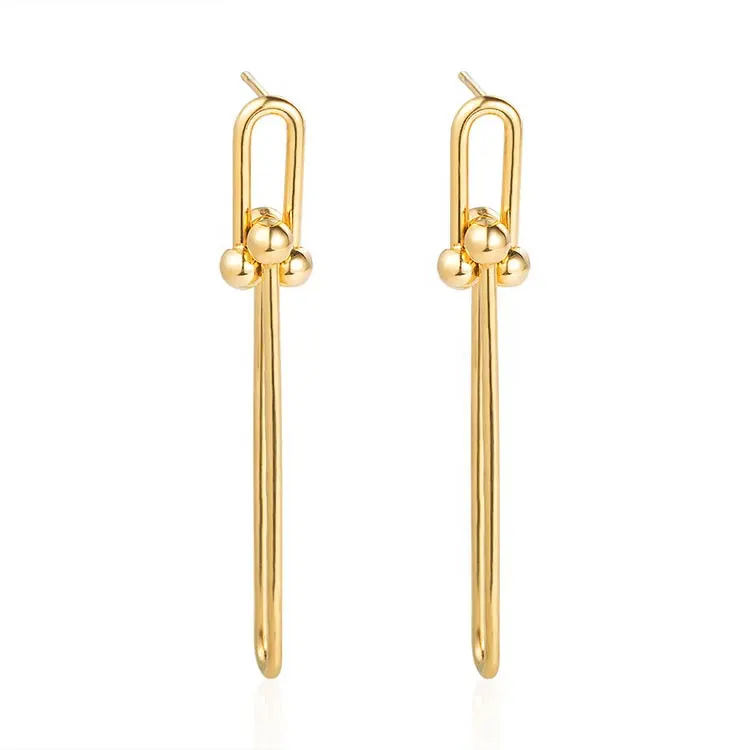 Gold Plated Fashion Geometric Shaped Hot Selling Stud Women Accessories Holiday Earrings