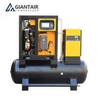 Compresseur d'air industriel à vis silencieux tout-en-un Giantair à économie d'énergie 7,5 kW 11 kW 15 CV 15 kW pour système d'air avec sécheur et réservoir