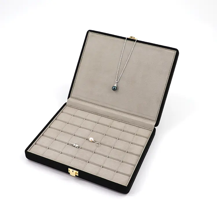 Custom design microfiber Organizer jewelry packaging Exhibitor Collection storage box for rings diamond Gemstone