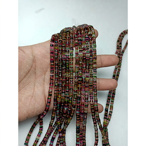 Cuentas de turmalina natural de alta calidad, multicolor, facetadas, en forma de disco/rueda, cuentas de piedras preciosas para joyería, las más vendidas. - Product Image 1