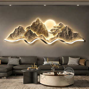 Phòng khách sơn trang trí sofa nền tường treo Tranh phong cảnh ba chiều khí quyển dẫn ánh sáng - Product Image 3