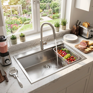 Standard Single Bowl Topmount 304 Stainless Steel <b>Kitchen</b> <b>Sink</b> with Sound Guard — Drop-In Installation, OEM Factory Direct - Product Image 1