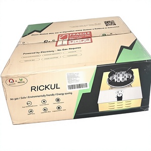 Poêle et plaque de cuisson électriques Rickul Gold 3.0KW, à flamme artificielle, sur pied, 1 brûleur, usage intérieur - Product Image 3