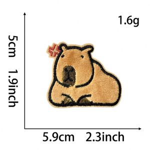 New Stock <b>Iron</b> on /self Sticker Embroidered Cute Capybara Patch for T-shirt Hoodies Hat Decoration - Product Image 5