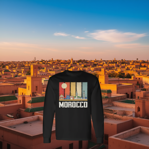 Camiseta de Manga Larga con Diseño del Horizonte de Marruecos, Recuerdo Africano, Regalo de Viaje - Product Image 3