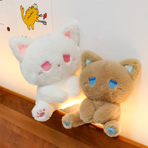 Güzel pembe gerçekçi kedi kravat yay ile peluş oyuncak moda özel sevimli çocuklar gülümseme dolması hayvan yumuşak peluş oyuncak peluş oyuncak kedi - Product Image 3