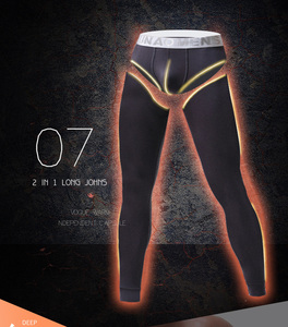 Ropa Interior Térmica para Hombre, Calzoncillos Largos con Cinturón, 2 en 1 con Seda, Mantiene el Calor, Tejido Térmico, Hilo Teñido, Estándar 190GSM - Product Image 4