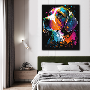 Vente en Gros Impressions sur Toile Drôle Décoration Murale Personnalisée Portrait d'Animal de Compagnie <span class=keywords><strong>Chien</strong></span> <span class=keywords><strong>Peinture</strong></span> Murale - Product Image 2