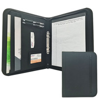 ModernQiu personnalisé A4 porte-documents reliure à anneaux tissu fermeture éclair conception multifonction professionnel portefeuille Logo Document utilisation personnalisée