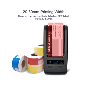 Máy dán nhãn không dây Multicolor Desktop 20 - 50mm Giấy sáp nhựa Ribbon Máy in nhãn truyền nhiệt trực tiếp - Product Image 2