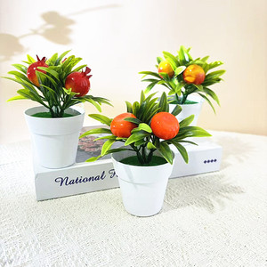 Plante artificielle de grenade en bonsaï, grande taille, fausse plante fruitière en plastique, ornement de bureau, plante en pot décorative d'intérieur - Product Image 3