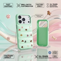 Coque de téléphone en cuir PU rigide anti-traces de doigts, motif chien de dessin animé mignon, faible MOQ, vente en gros, pour iPhone 16 Pro Max
