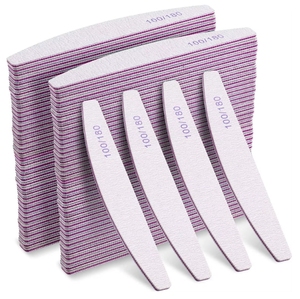 2025 New YD Professional Emery Board Manicure Pedicure Art Tools Custom Logo Double-Sided Nail File Set 180 100 Grit Nail File