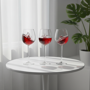 Verres à Brandy Modernes de Luxe Côtelés Modèle Requin de Plage Mr Panda Raymond 300ml 10 Ounces avec Verre à Vin Rouge en Cristal 3D Intégré - Product Image 4