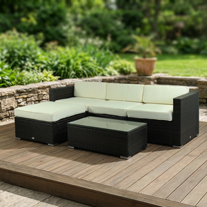 Rattan Material Wicker Minimalist Aluminum Frame Exterior Garden Furniture <b>Patio</b> Outdoor Sofa <b>Set</b> with Waterproof Cushions - Product Image 3