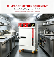 Cuiseur à riz électrique professionnel à 6 plateaux en acier inoxydable avec minuterie intelligente et nettoyage facile pour cuisine commerciale