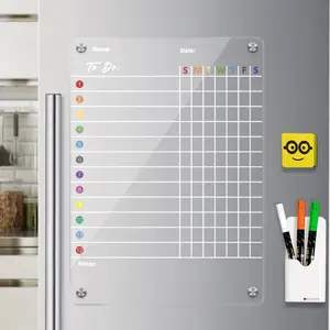 Op Maat Gemaakte Groothandel Maandelijkse Wekelijkse Dagelijkse Kalender Planner Magnetisch Droog Wissen Acryl Whiteboard