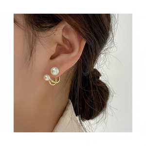 Trending Gothic ragazze moda argento cuore e cristallo orecchini di luna all'ingrosso vendita calda gioielli di perle - Product Image 2