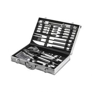 Juego de 26 Utensilios para Barbacoa de Acero Inoxidable, Accesorios para Asar al Aire Libre, Hechos de Metal Resistente - Product Image 1
