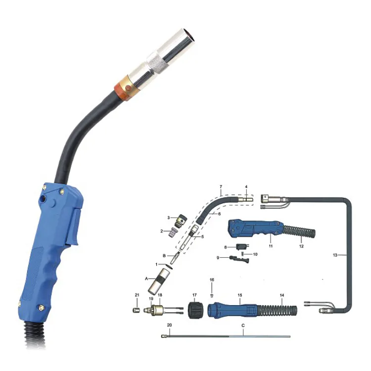 Uweld 500A 350A 250A CO2 Mig Lastoorts Gun Voor Lassen Machine Onderdelen