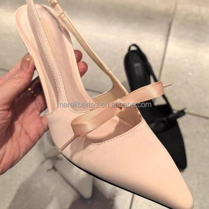 Zapatos de Tacón Alto con Tira Trasera para Mujer, de Alta Calidad, Punta en Pico, de Charol con Lazo y Plantilla Suave - Product Image 5