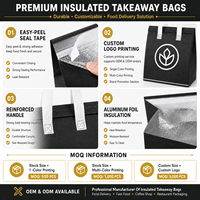 Sac isotherme non tissé de grande capacité à isolation thermique en papier d'aluminium de taille de logo personnalisé