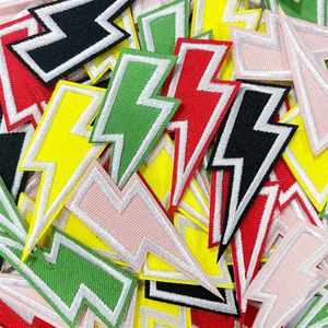 New Iron on Embroidered Colorful <b>Lighting</b> Patch for <b>Hat</b> Hoodies Decoration - Product Image 3