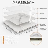 Paneles de Techo de PVC Modernos de Alto Brillo, Decoración Lineal Impermeable para Baño y Cocina