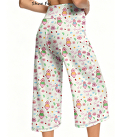 Pantalon Capri de Yoga Taille Haute à Cordon de Serrage pour Femme, Motif Dessin Animé Kawaii, Jambe Large, Style Décontracté pour la Gym