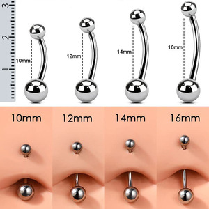 <b>Titanium</b> Navel <b>Stud</b> Double-Ended Ball G23 ASTM F136 Internal External Thread Unisex Piercing Jewelry - Product Image 3