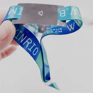 GSC Custom NFC QR Code Security F08 1K Fabric Wristband for Festival Concert Waterproof RFID Woven Bracelet - Product Image 1