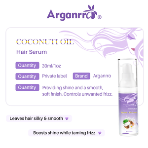 Aceite de coco personalizado Sleek & Shine Anti-Frizz Suero para el cuidado del cabello para controlar el frizz y alisar el cabello Suero de seda - Product Image 2