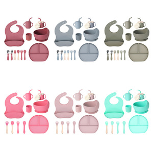 Juego de Alimentación para Bebés Multifuncional de Silicona Platino de Grado Alimenticio, Libre de BPA, Personalizado ODM/OEM, con Plato, Tazón, Vaso, Babero y Tapete - Product Image 4