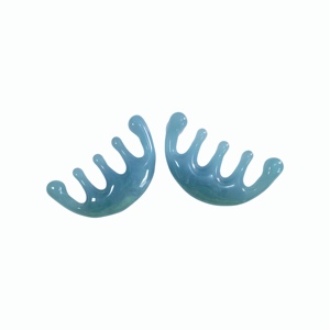 blue color five teeth resin scalp <b>massage</b> comb - Product Image 2