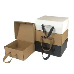 फैक्टरी कस्टम मुद्रित लोगो गत्ते का डिब्बा पुरुषों महिला बच्चों शिपिंग जूते बॉक्स खाली उत्पाद पैकेज जूता बॉक्स के साथ संभाल